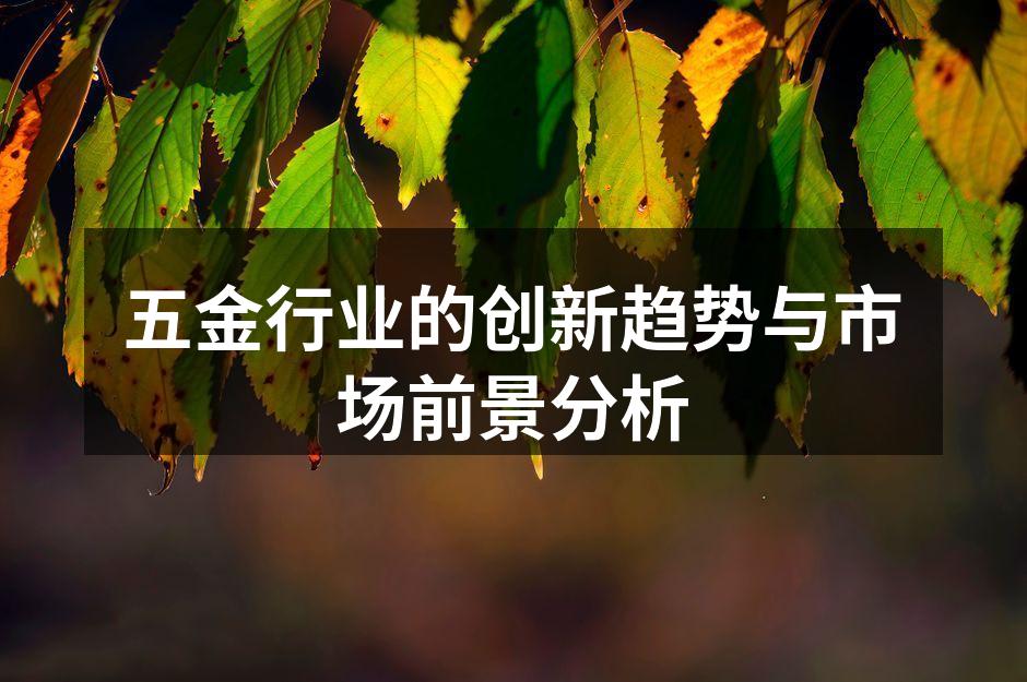五金行业的创新趋势与市场前景分析